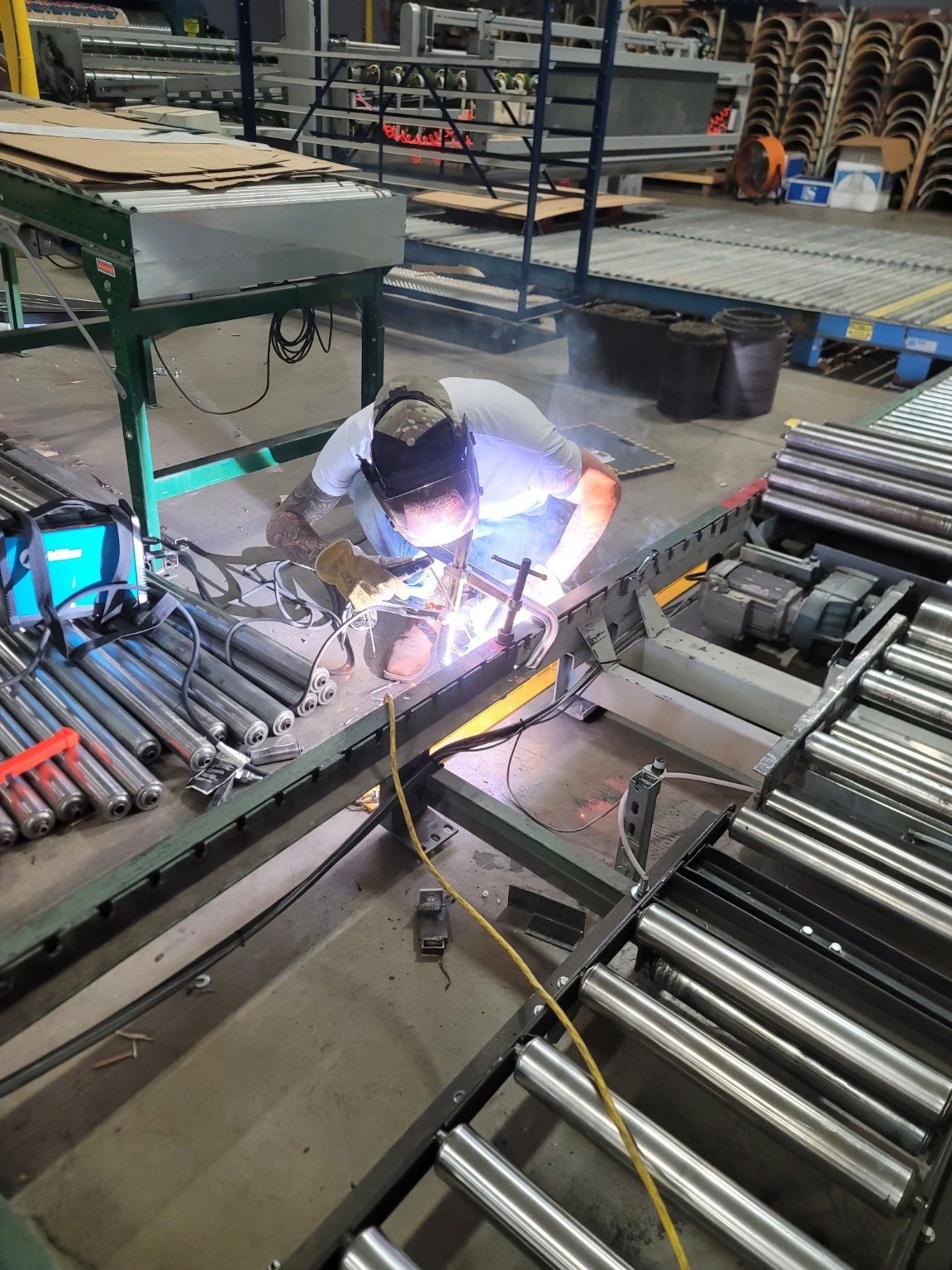 Industrial field welding on conveyor equipment